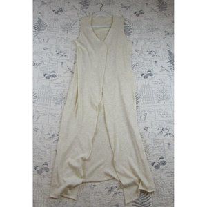 New Cobblestone Italy Maxi Cardigan  Open Front cotton bld Long Vest Sweater M